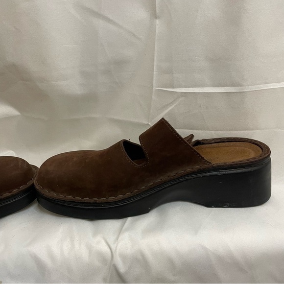 NAOT Women’s Brown Leather Slip On Mary Jane Platform Clog Size 37 - Picture 7 of 12